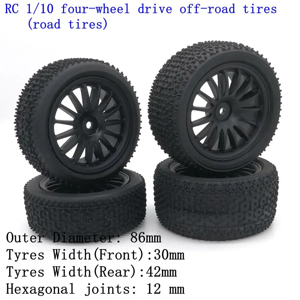 

4 шт., 1/10 детской шины (On-Road) с вставкой, подходит для 1:10 4WD, багги-автомобиля, шина 1/10 _