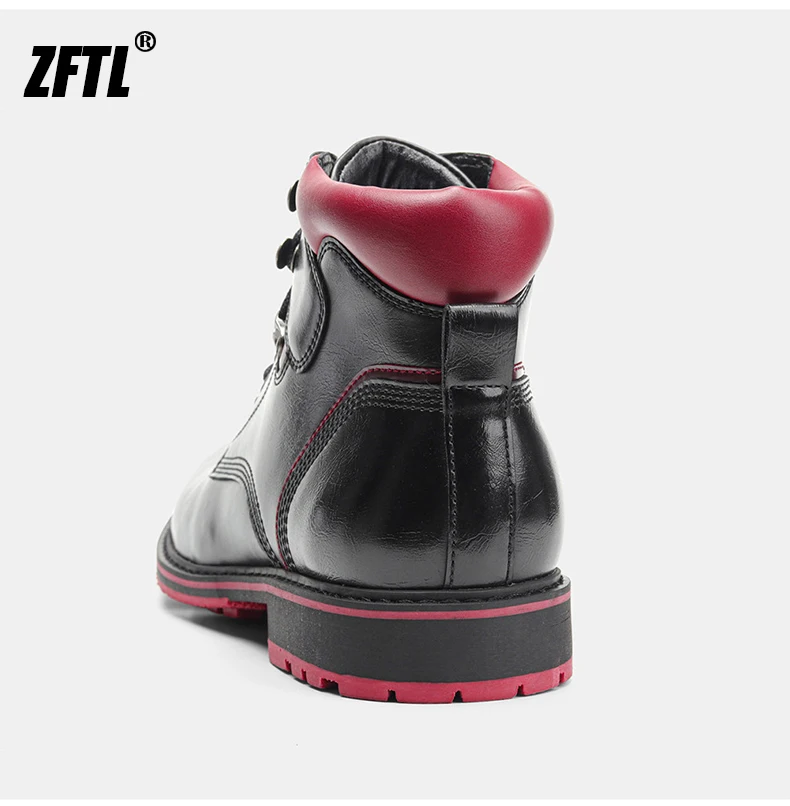 ZFTL Men's boots British style single boots autumn new shiny leather boots Basic boots Men Black Ankle Boots Retro Casual Bots