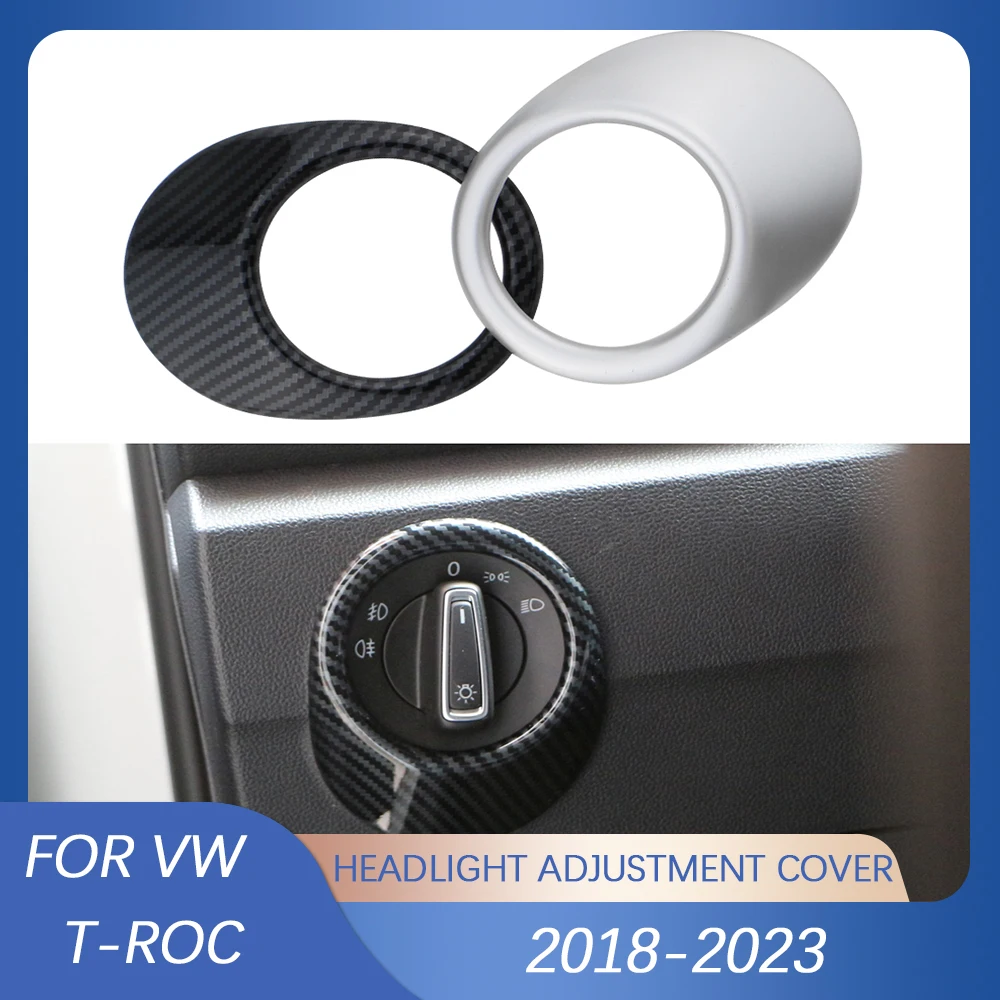 Abs Interior Head Light Interruttore Di Regolazione Del Faro Copertura Trim Sticker Per Volkswagen Vw T-Roc T Roc 2018-2023 Car-Styling