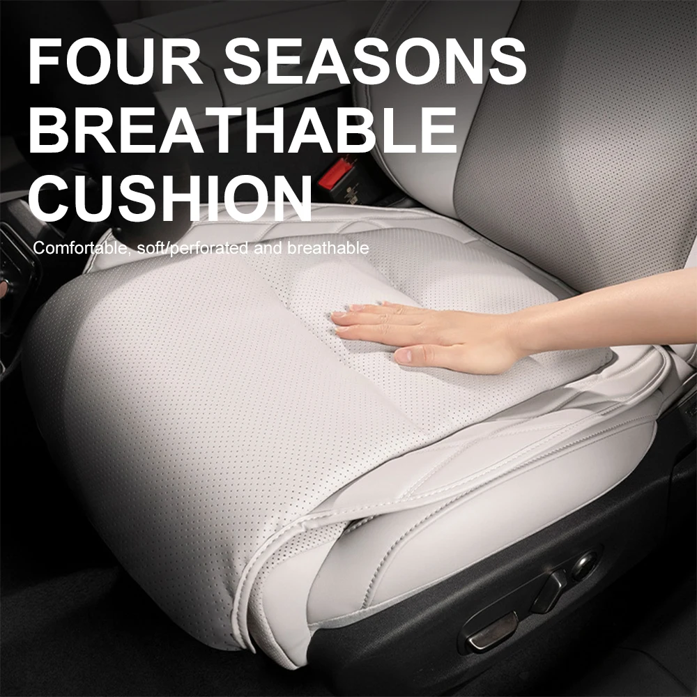 New Comfort Car Seat Cushion Cover for Mercedes Benz/BMW/Audi Breathable Nappa Leather All Season Universal Seat Cushion Thicken