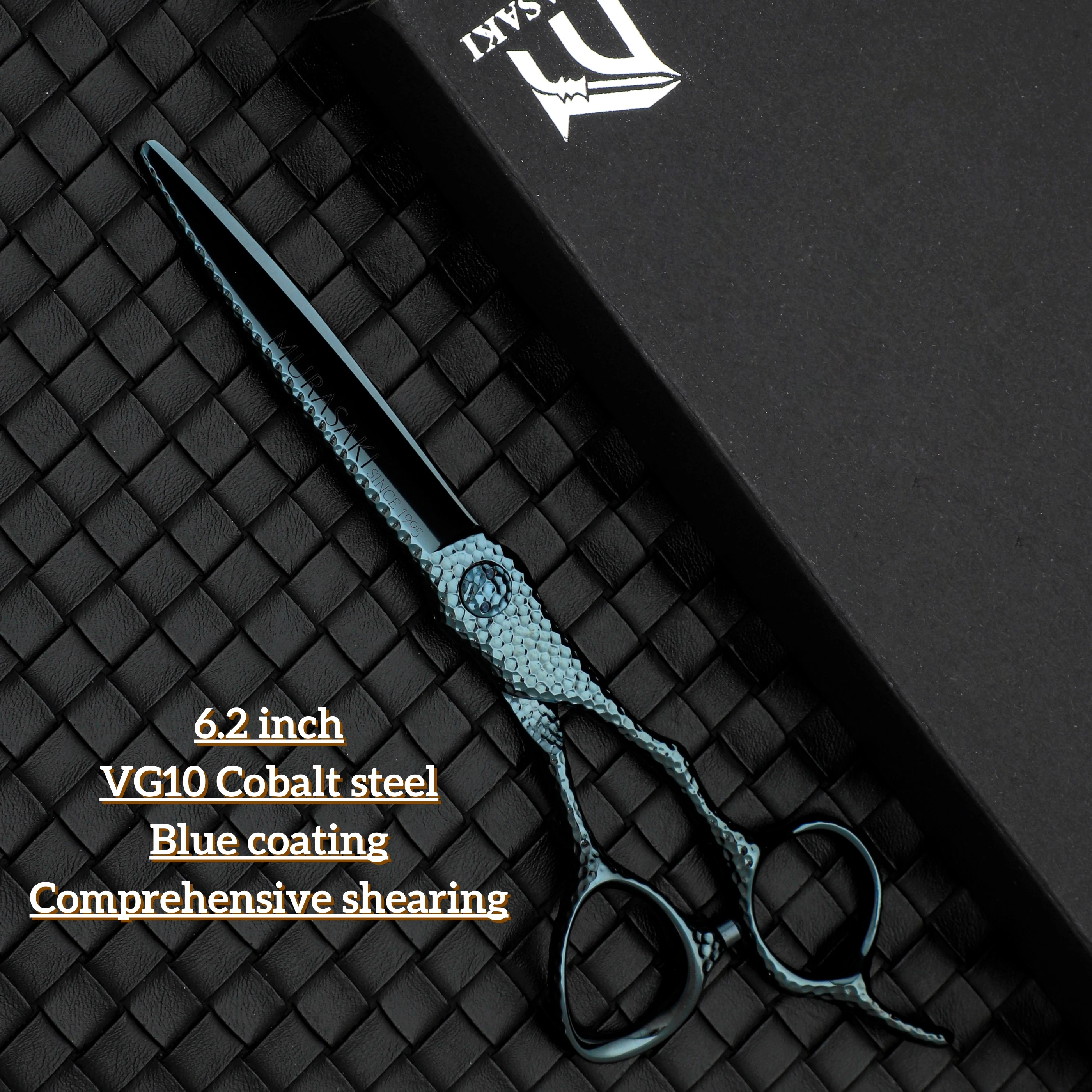 MURASAKI 전문가용 이발 가위, 최고급 VG10 코발트 스틸 헤어 커팅 가위, 6.2-6.3인치 종합 가위