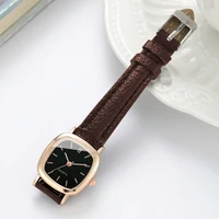 2PCS/Set Fashion Square Women Watch Leather Band Quartz Watches Heart Bracelet Set - Image 4