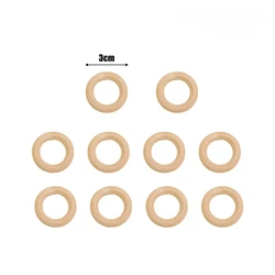 Smooth Unfinished Solid Wooden Rings for Craft and Jewelry Making (30mm)