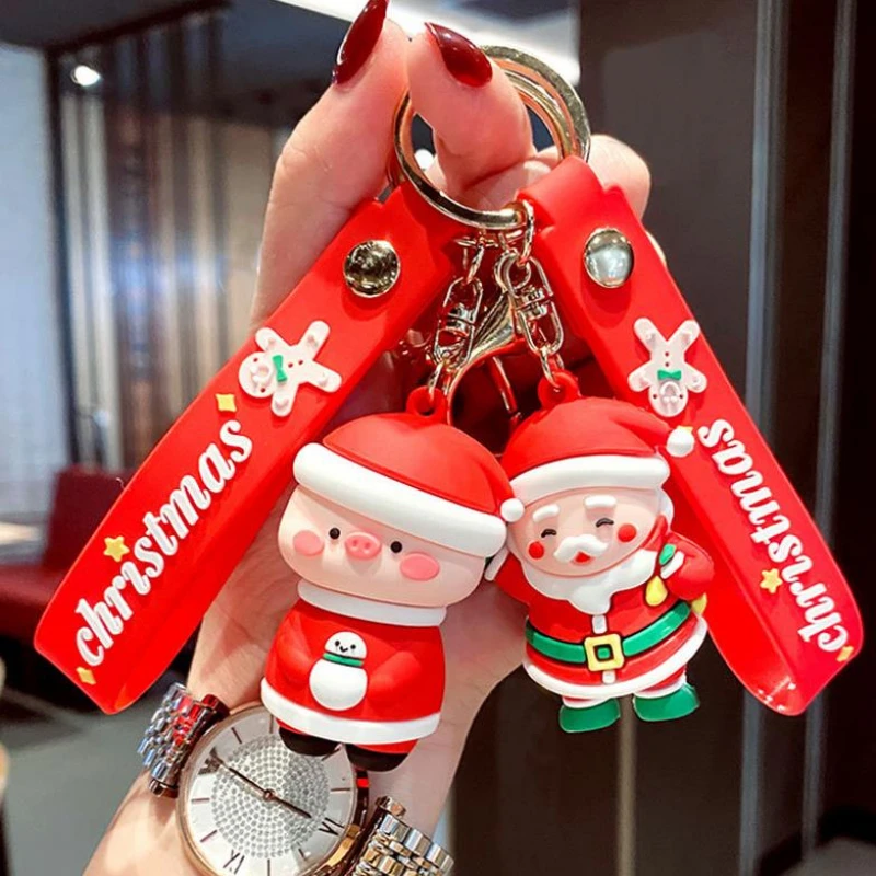 LLavero de dibujos animados de Papá Noel para mujer, llavero de cerdo Kawaii, monedero, teléfono, colgante, regalo de fiesta de Navidad, 1 ud.| | - AliExpress