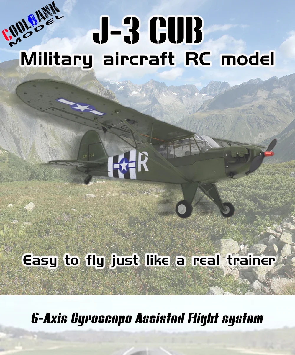 ラジコン飛行機Piper Cub L-3 J-3 カブ 軍用機 - ブラシレスモーター Rc 飛行機 2.4G ラジコン