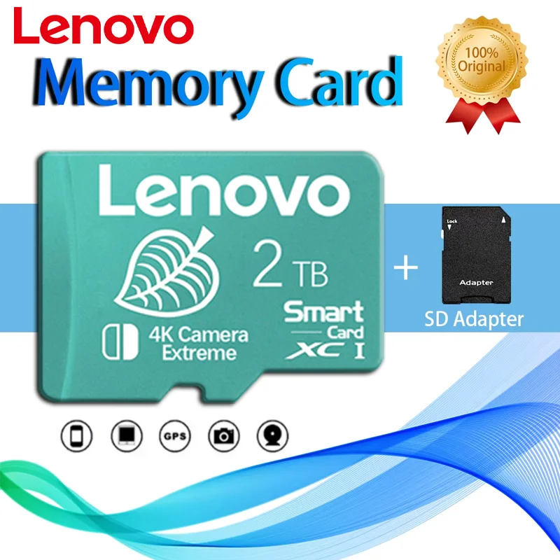 Lenovo 2TB 64GB Micro SD Card Memory Card TF Ultra Speed 2TB 1TB 512GB 256GB Smartphone Dash Cam Tablet memory card