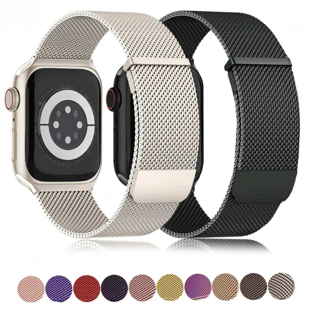 Sleek Milanese Loop Metal Watch Band Strap