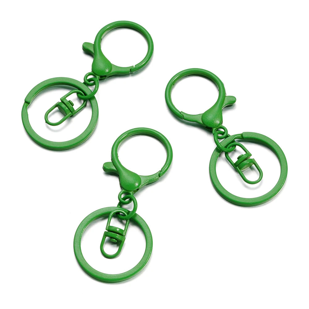 NEW 10pcs 25*15mm Candy Colors Plastic Lobster Clasps Hooks Key Chain Sweet Key Rings For Keychain Jewelry Making Accessories