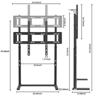 Heavy Duty TV Floor Stand Mount Adjustable Heights Free Standing for 32-100 Inches - Image 2