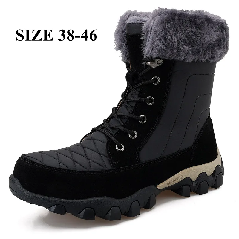 

Winter Men Snow Boots Outdoor Plush Platform Boots Men Mid-calf Boots Waterproof Keep Warm Men Ankle Boots Botas Hombre