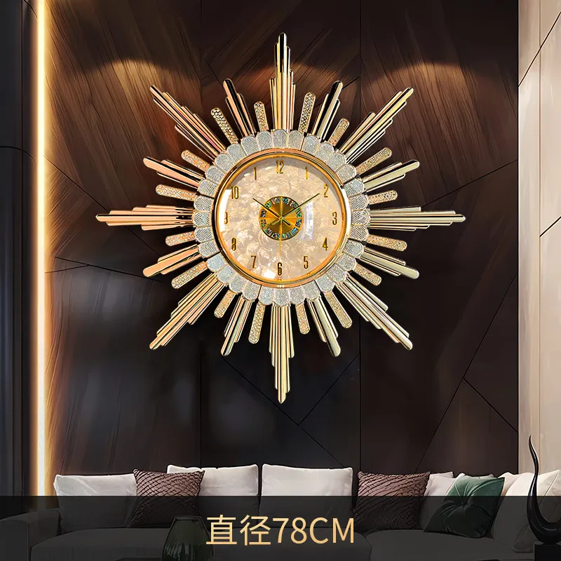 Wall clock light luxury high sense living room home wall hanging clock art decoration - Image 2