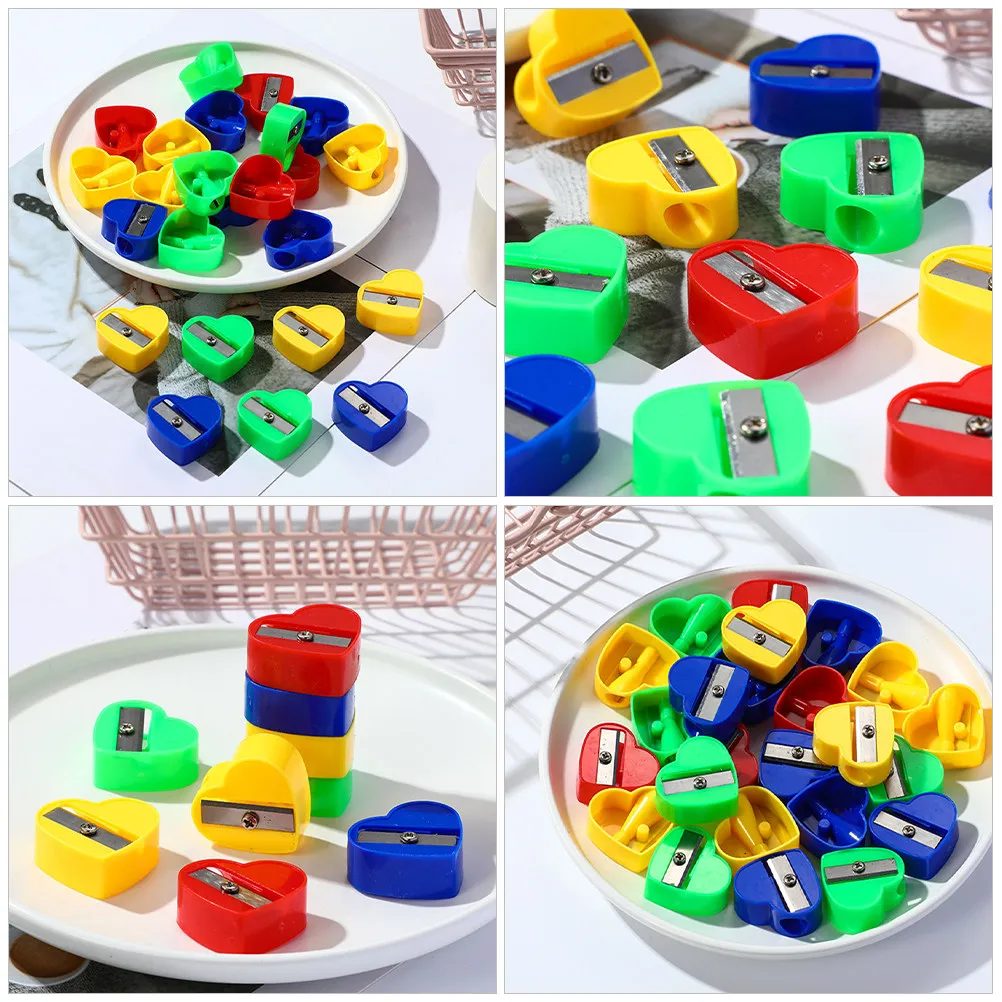 80Pcs 소형 휴대용 연필깎이용 수동 연필깎이 대량 학교 용품 교실 문구 색연필