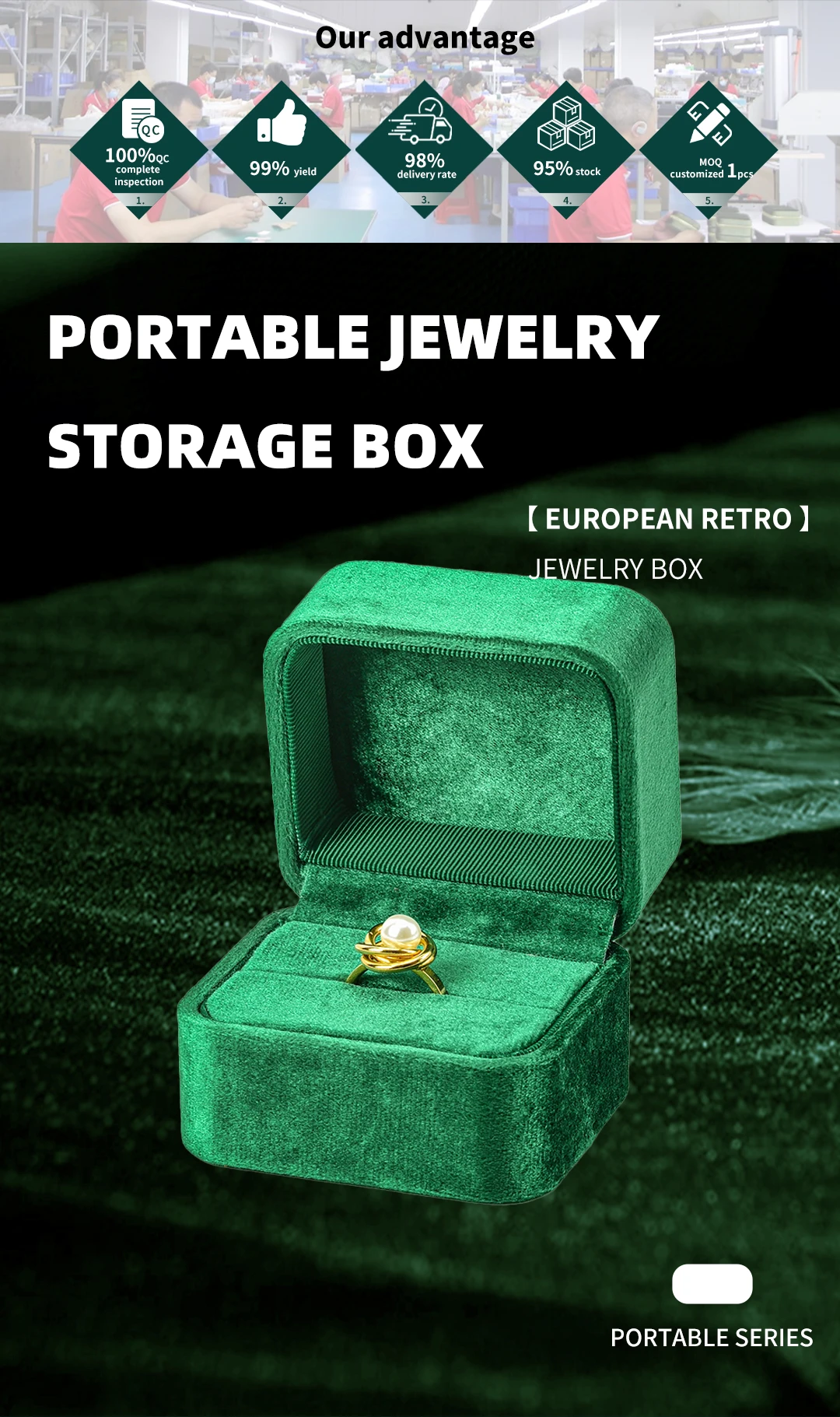 TAIMY Engagement Ring Box Single Slot Ring Boxes Velvet Portable Jewelry Bearer Holder for Proposal Wedding Ceremony Custom Logo