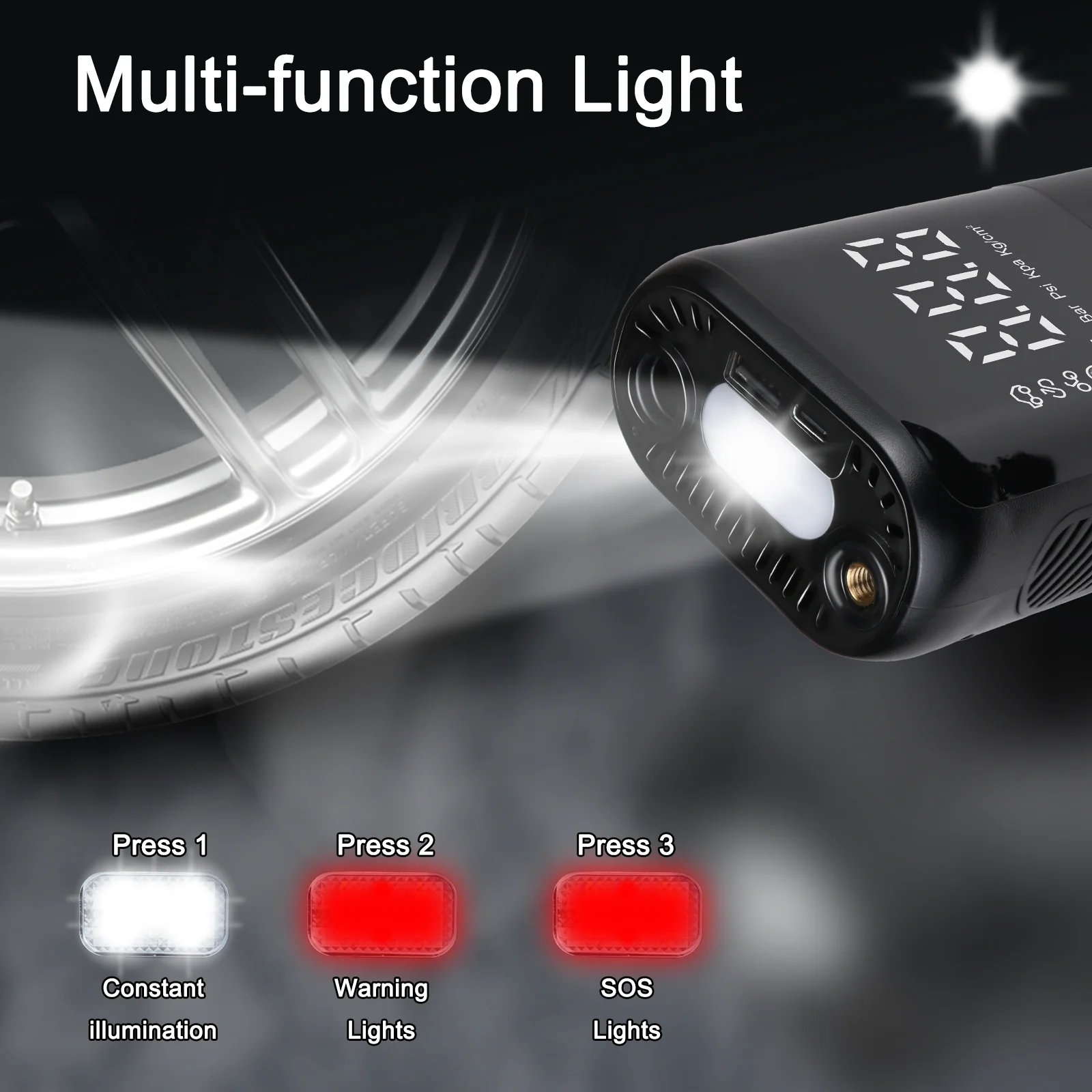 Car Air Pump Portable Air Compressor for Car Motorcycles Bicycle Electric Tire Inflator LCD Digital Display car air pump