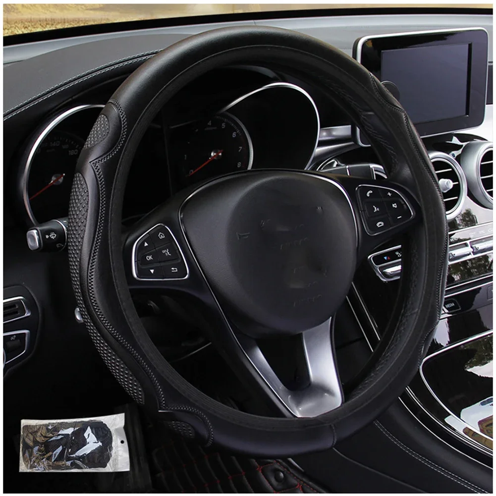 

Car Steering Wheel Cover Wear-resistant Leather Anti-slip 37-38CM Universal High Quality Fashinable Styling Steering Wheel Cover