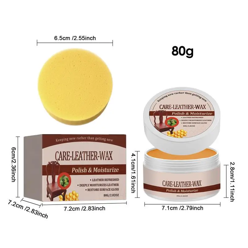 Leather Balm Natural Leather Conditioner And Cleaner Furniture Salve Waterproofing Beeswax 80g Boot Wax Leather Conditioner For images - 6