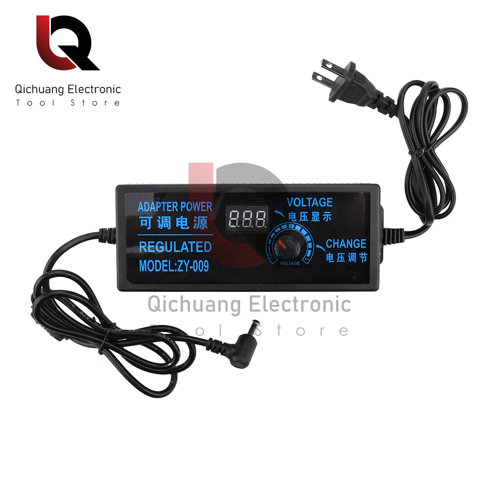 50/60HZ Adjustable AC100-240V to DC 3V-24V 5A Universal Adapter With Display Screen Voltage Regulated Power Supply Adatpor