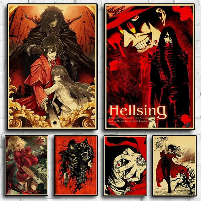 Blooming flowers Hellsing Anime photo poster Vampire Fighting Japan Hot Art  Manga Alucard Wall Print Japanese Home Decor 24x36inches : : Home