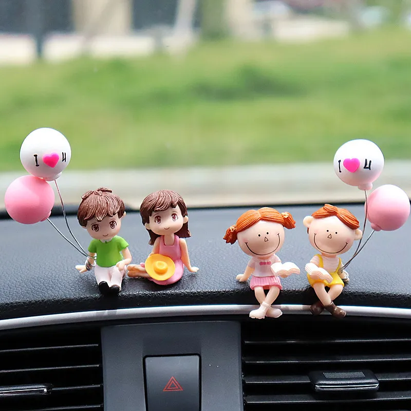 Auto Dekoration Nette Cartoon Paare Action Figur Figuren Ballon Ornament  Auto Innen Dashboard Zubehör für Mädchen Geschenke - AliExpress