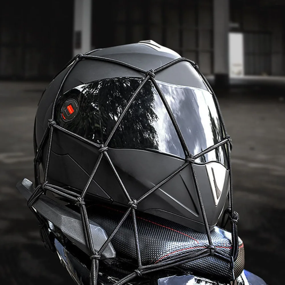 1PC 15.7 inches Motorcycle Cargo Net Elastic Heavy Duty Luggage Net 40cm x 40cm Helmet for Moto and Bike