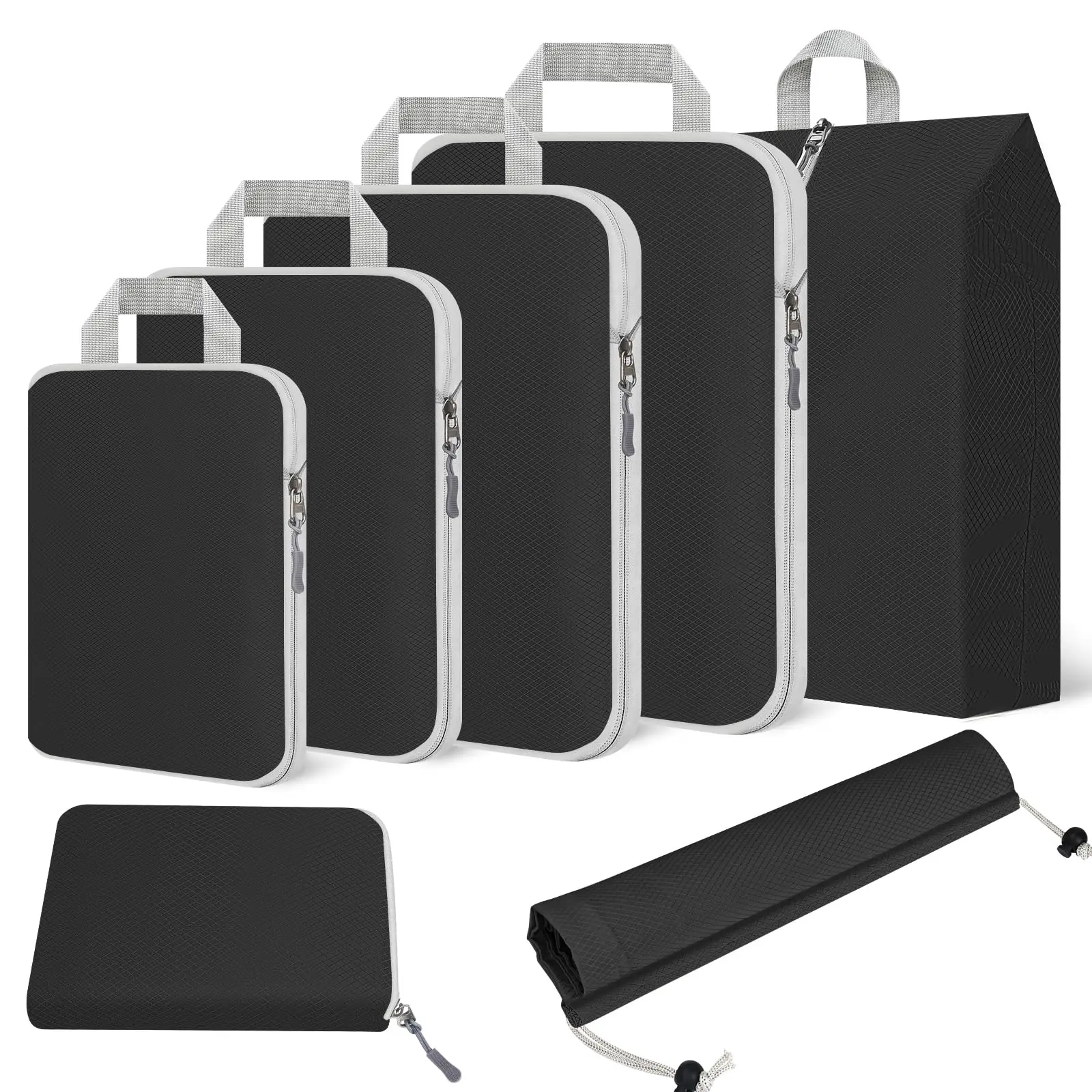 

7PCS Organizer Compression Packing Clothing Storage Bags Double Layer Portable Large Capacity/Waterproof Cube Ziplock Baggies