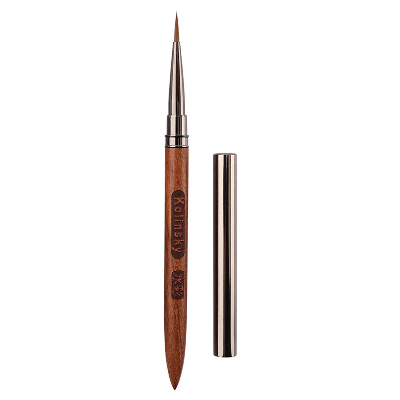 1Pc Kolinsky Nail Liner Brush - Sandalwood Handle for Acrylic/Gel