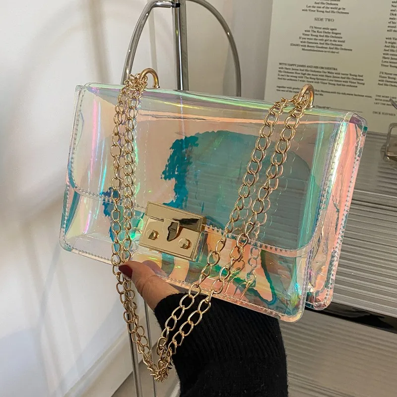 Transparent PVC Clear Bag Luxury Handbags Women Bags Designer Fashion Jelly  Small Tote Summer Beach Lady Shoulder Messenger Bag - AliExpress