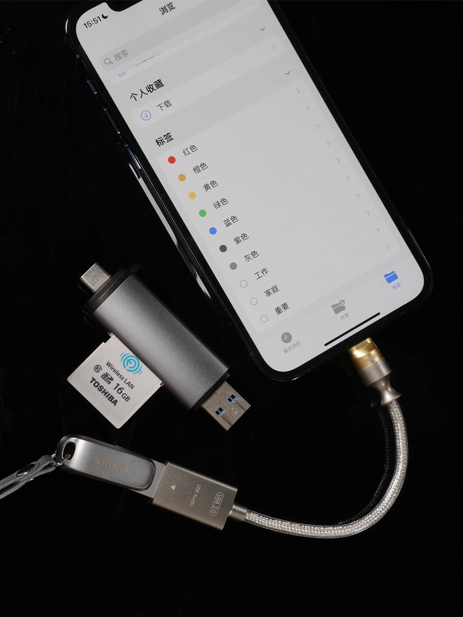 DD ddHiFi MFi07F / TC07F Lightning / USB-C to USB-A Female OTG Cable Supports Audio Decoding Devices Read Data via Files APP usb cable otg cable
