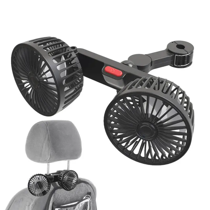 

USB Fan for Car 5V 2A USB Car Fan with Double Heads Rotatable Mini Fan Clip-on Hat Solar Fan with 3 Speeds USB Air Conditioner