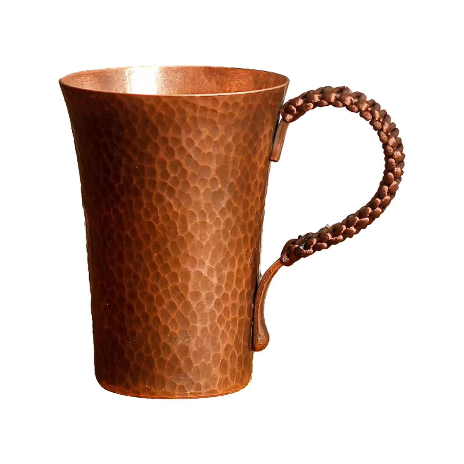 Turkish Copper Mug with Handle 300 ml Hammered Beer Mug Water Mug for Cold Drinks Masrapa Cup for Home Kitchen Bar Teaware Cafe