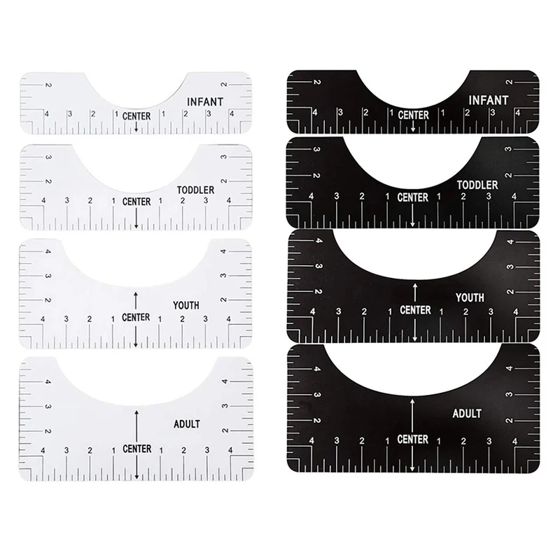 

4 Pcs T-Shirt Alignment Guide Ruler T-Shirt Alignment Tool for Center Design