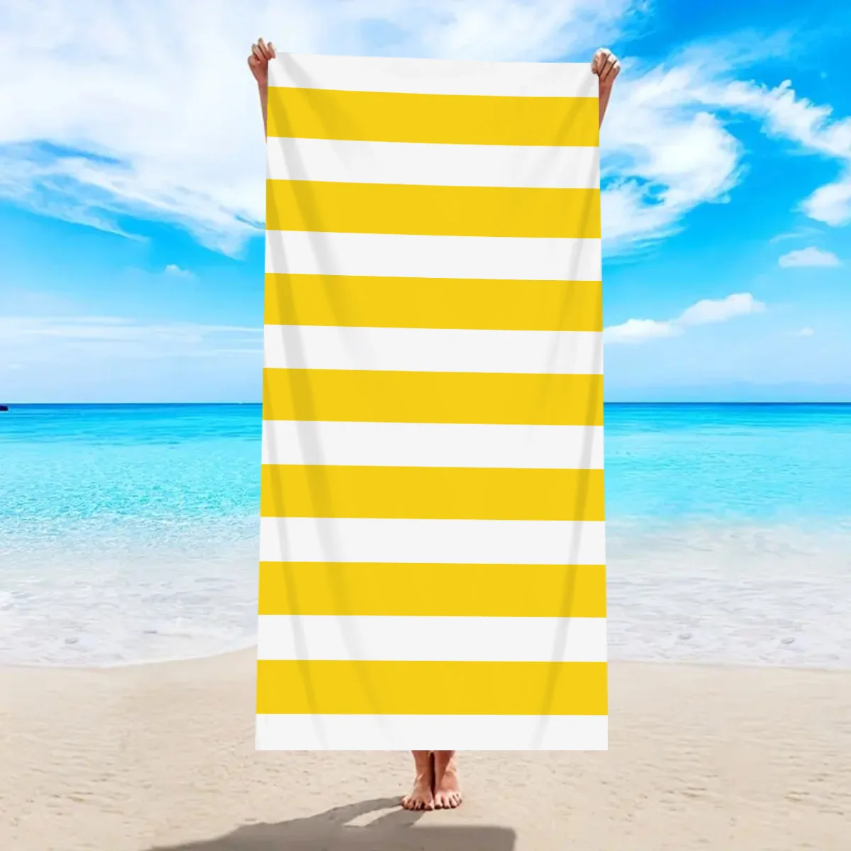 Colorful Striped Beach Towel Quick Drying Absorbent Bath Towel_voghion.com