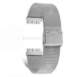 Elegant Stainless Steel Milanese Mesh Strap in Black & Silver - 20mm (Silver)