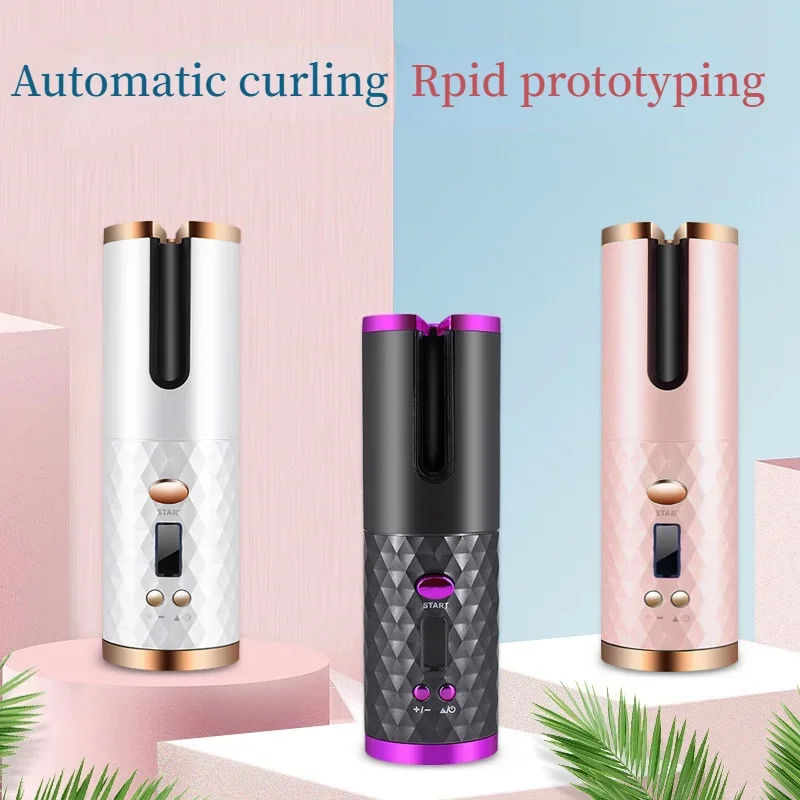 Hair Curler Hair Iron Automatic Hair Curler 3 Color Option USB Charging Portable Wireless Rotate Anti-Scalding