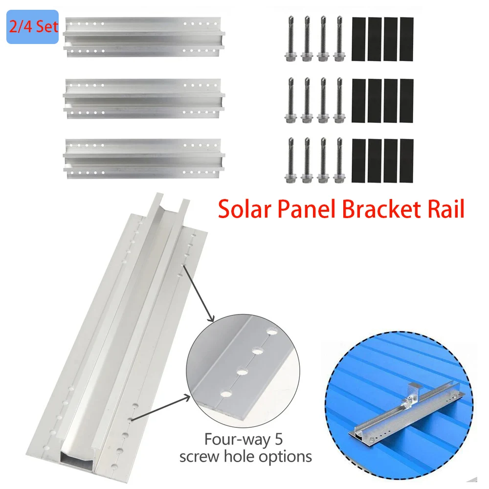 2/4 Set 300mm/400mm Solar Panel Module Aluminum Bracket Rail Roof Mount Solar Panel Mounting Bracket Pv Photovoltaic solar panel mounting set