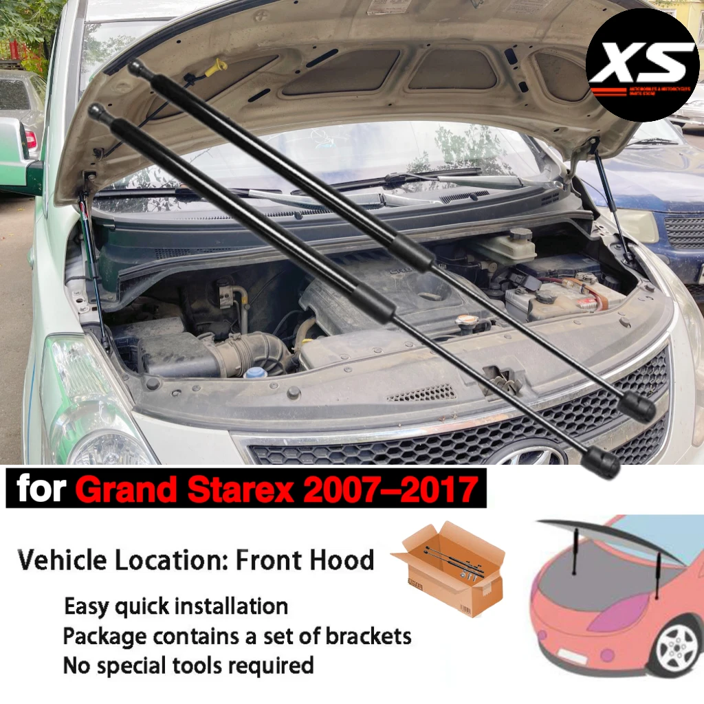 Gas Strut Fitting Hood Struts Kit For Hyundai Grand Starex 2007- Front Bonnet Modify Shocks Absorber Damper Lift Support Piston Rod Gas Spring