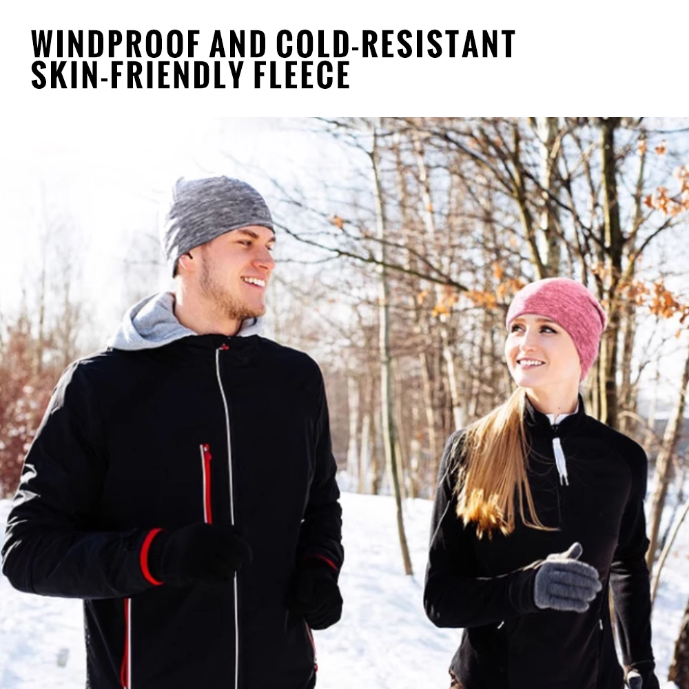 WRELS Winter Warm Cycling Cap Men's Balaclava Sports Knitted Hat Soft Beanie Velvet lining For Running Jogging Cycling Skiing