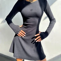 Vestido de yoga de estilo europeo y americano para mujer, vestido deportivo de cintura con correa trasera de color sólido simple, nueva moda de primavera