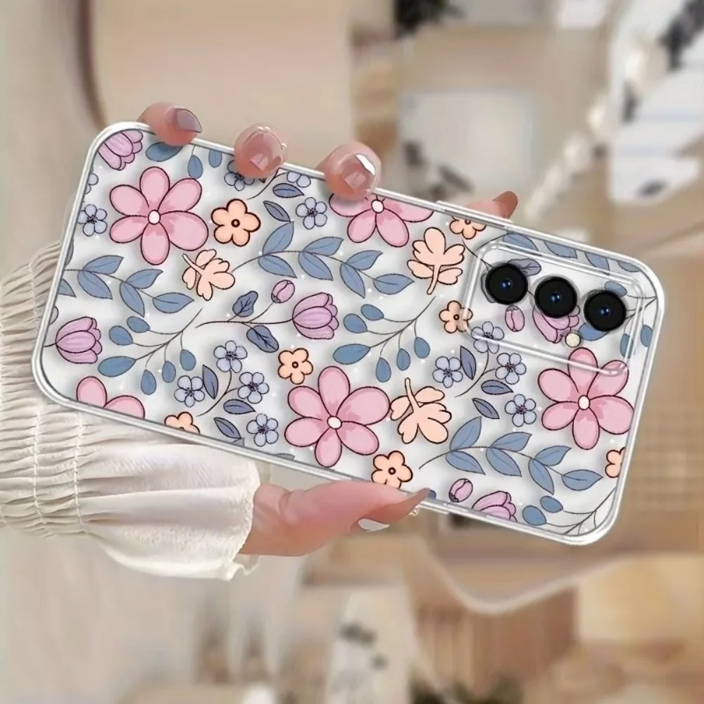 Floral Full Print Clear Silicone Phone Case