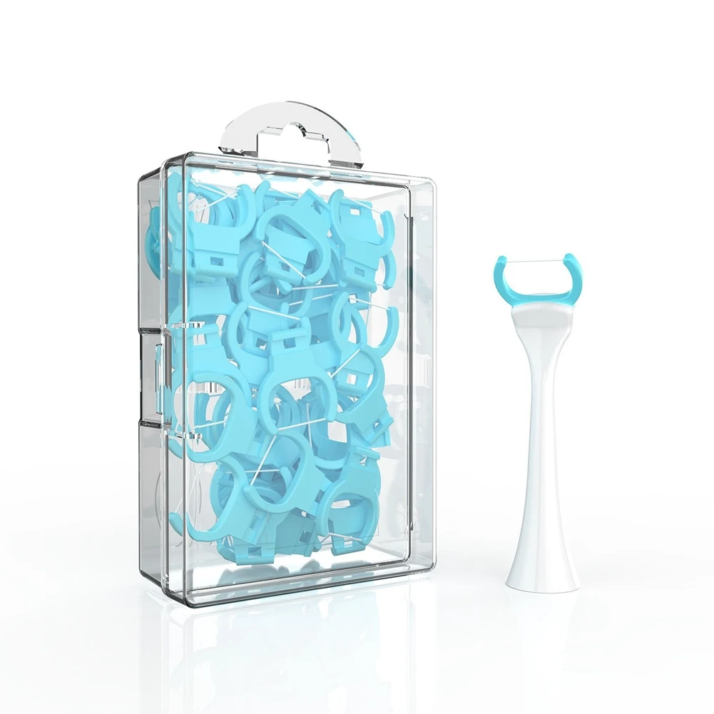 【24시간 세일】소닉케어 전동 칫솔 핸들 교체용 치실 브러시 헤드와 호환 가능, 50개 치실 픽