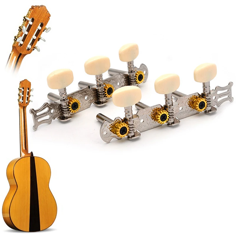 

1 Pcs Classical Guitar Tuner Acoustic Classical Guitar Tuning Keys Steel Pegs Machine Heads Set New