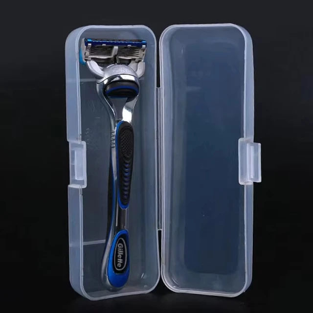 Boîte de Rangement Universelle pour Rasoir pour Homme, Boîtier en Plastique Transparent avec Poignée, Boîte de Rasage Écologique de Haute Qualité, 2 Pièces/Lot 4