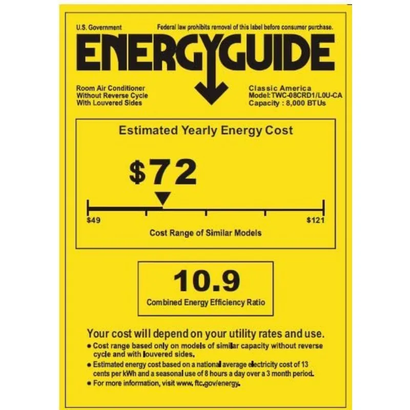 8000 BTU WiFi Enabled, Alexa Ready, Energy Savings - Window Mounted Air Conditioners Unit (10.9 CEER 120 VAC) White, Cool Only 5