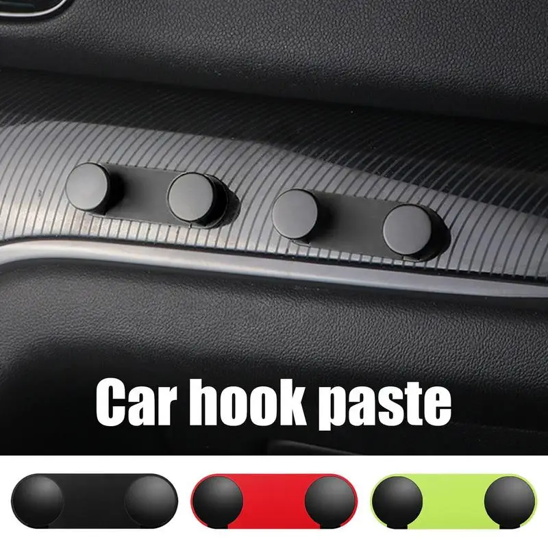 

Car Sticky Hook Key Fob Holder Multifunctional Charger Cable Line Organizer Double Hook Design Adhesive Dashboard Clamps For Car