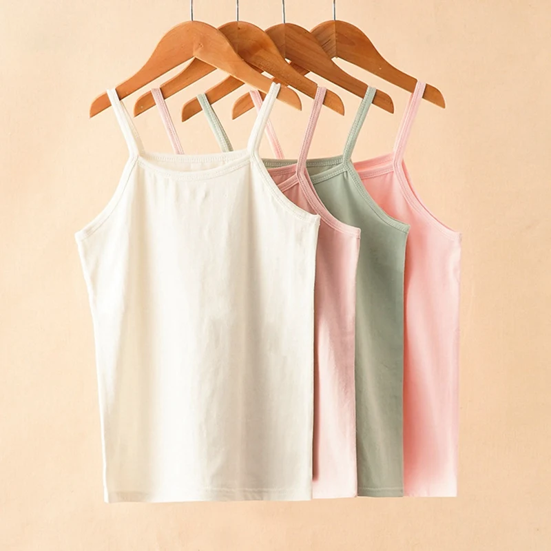 Summer Girls Tank Tops Kids Baby Underwear Cotton Tank Top for Girls Teenager Camisole Kids Singlets Undershirt kids underwear kids tops