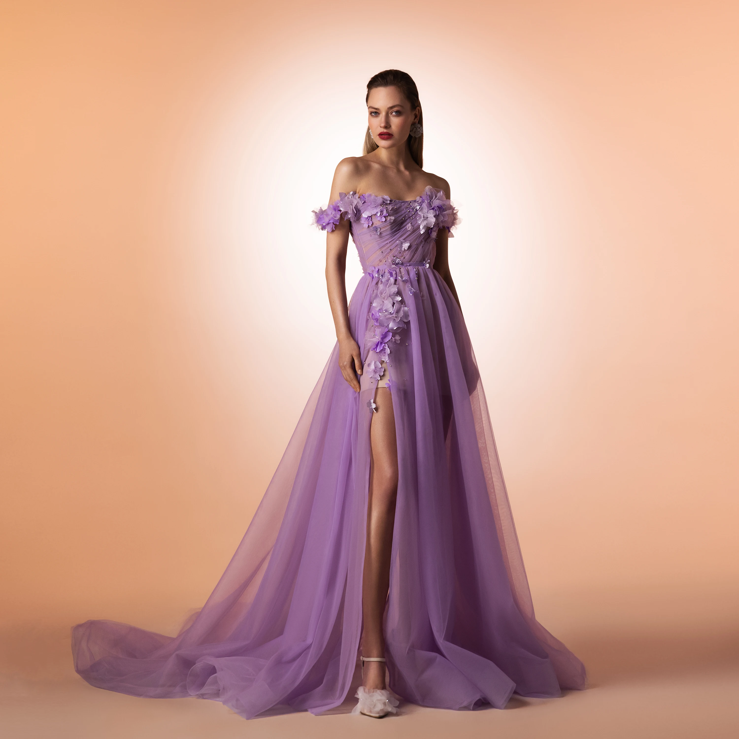Ishtar Espejismo Largo Tul Vestido Lavanda