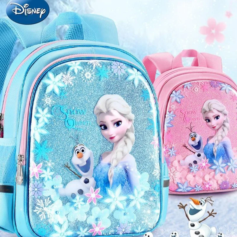 

Disney Frozen Elsa Series Kindergarten Girls Cute Cartoon Schoolbag Kawaii Breathable Waterproof Backpack Spine Protection Bag