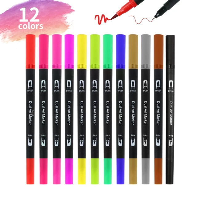 72 marcadores de pincel de doble punta para artistas, pinceles para  colorear y marcadores de punta fina para niños y adultos, libros para  colorear de