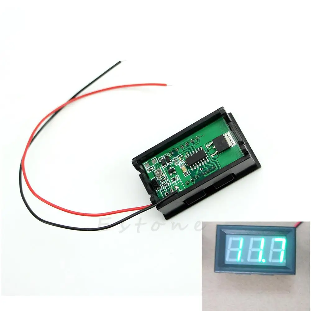 C1FB Mini for DC 5-120V Voltmeter LED Panel 3-Digital Display Meter 2-wire
