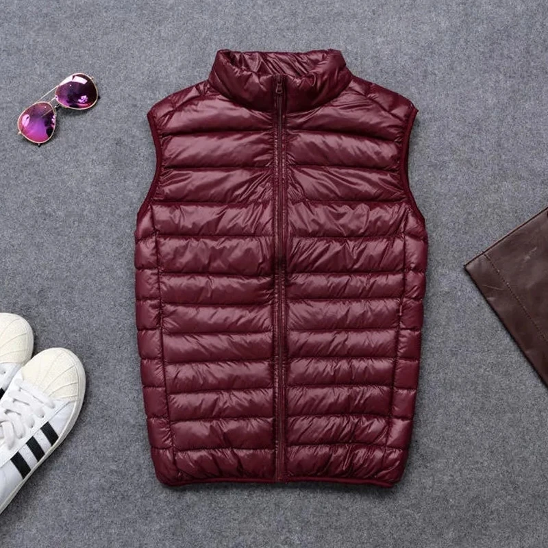 Men Duck Down Vest Coat Sleeveless Puffer Down Jacket